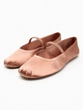 🎀 ZARA PINK SATIN BALLET FLATS TRENDY FALL 39/ US 8.5-9